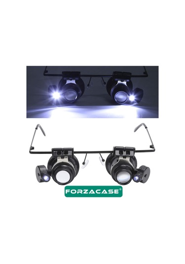 Saatçi Kuyumcu Tamirci İçin Ledli Gözlük Tipi 20x Büyüteç - Fc224