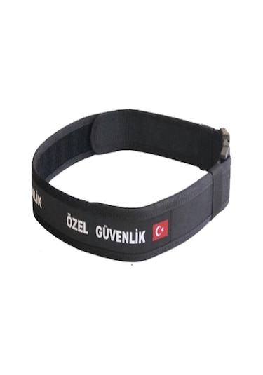 Özel Güvenlik Kemeri Türk Bayraklı Palaska Kemer Siyah