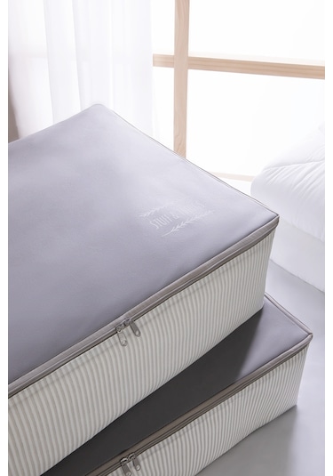 Ocean Home Textile 2'li Gri Renk Stuff & Things Baza Altı Hurç Set