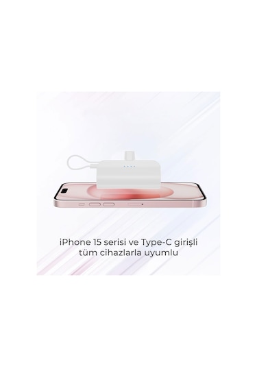 Woyax By Deji 5000 mAh Type-c Soketli Dahili Kablolu Mini Powerbank