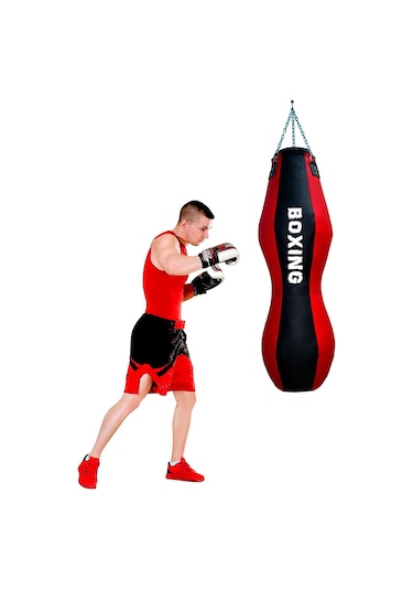 Spor Byfit Salon Tipi Özel Tasarım Mma Boks Torbası Kırmızı - Siyah