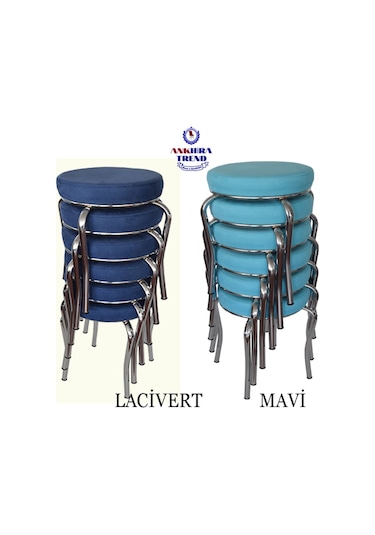 Tabure (Krom Ayaklı) (6 Adet) - Mutfak Balkon Taburesi