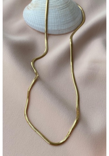 Zümrüt Sarraf 14 Ayar Yeşil Altın Kadın Tondo Ezme Zincir Kolye N11.47505