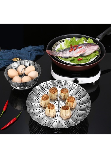 Paslanmaz Çelik Teleskopik Süzgeç Buharlı Pişirici Rafı