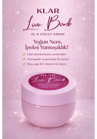 Love Bomb Yoğun Nemlendirici El Ve Vücut Kremi Shea Yağı - E Vitamini 250 Ml