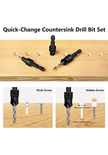 Parça 3/8-inç 82 Pahlı Matkap Ucu, Lavabo Deliği Delme Alet Takımı