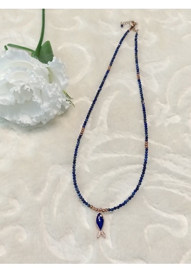 Canka Balık Lapis Doğal Taş Kolye