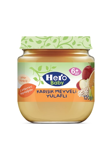 Hero Baby Karışık Meyveli Yulaflı Kavanoz Mama 120 GR