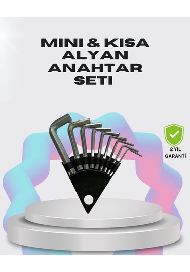 9 Parça Kısa Tip Alyan Seti Isıl İşlemli Profesyonel Kullanım