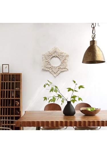 Youmex El Yapımı Bej Norveç Stili Dikimli Duvar Dekoru - Yatak Odası/oturma Odası Dekorasyonu Z150c