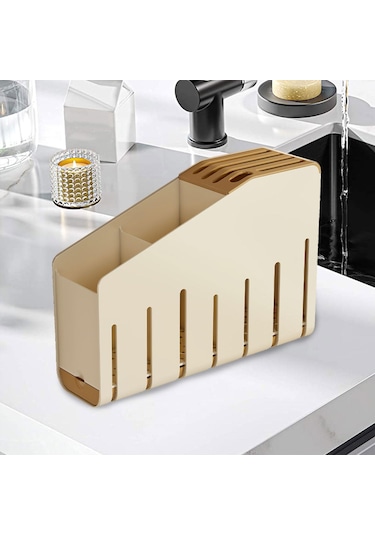 Suntek Çatal Bıçak Takımı Alet Kurutma Rafı Çubuk Beyaz