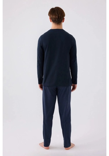 Arnetta 3166 Uzun Kol Erkek Pijama Takımı Lacivert
