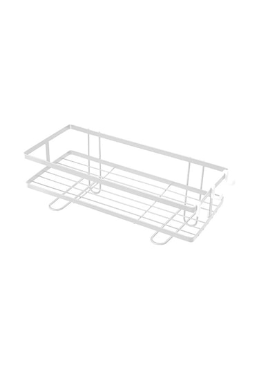 Fortunelane Banyo Dolabı Üstü Konfigüre Edilebilir Siyah Ağızlı Raf, Halka Ek Depolama Beyaz Tasarım Beyaz