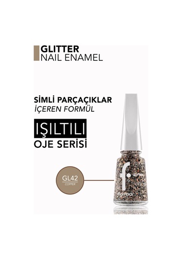 Flormar Glitter Yarı Transparan Parlak Bitişli Simli Oje GL42