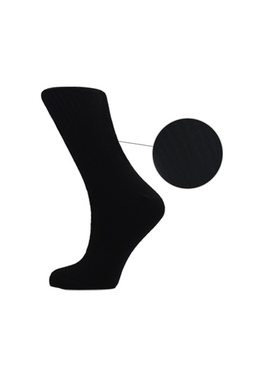 Bambu Kadın Siyah Soket Diyabetik Lastiksiz Şeker Çorabı Sıkmayan Çorap 6'lı Paket Siyah