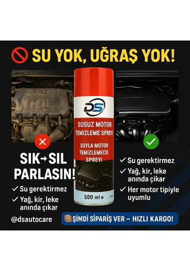 Ds Susuz Motor Temizleme Spreyi / Motor Parlatıcı 500 Ml