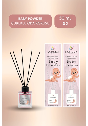 Baby Powder Çubuklu Oda Kokusu Set 2x50 Ml Bebek Pudrası