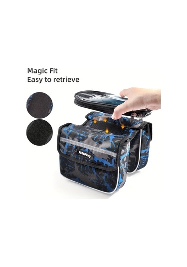 Willowhaven Kamufle Yeşil Bisiklet Sırt Çantası Sürüş Çantası Üst Boru Torbası Haki