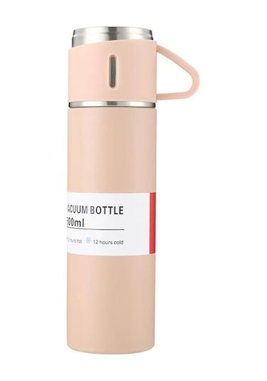 Ruicoo Çift Katmanlı Vakumlu Paslanmaz Çelik Termos - 12 Saat Sıcak/soğuk Tutar, 500ml Pembe