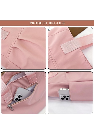 Kadınlar İçin Naylon El Çantası Ve Cüzdan Büyük Rahat Omuz Çantası Seyahat Çantası Moda Basit Çanta Açık Hava Seyahat Çantası, Mor A791 Siyah