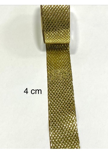 Dekoratif Kurdele / 4 Cm Eninde Gold Kurdele / 3 Metre