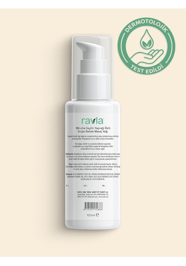 Ravla Minolia Zeytin Yaprağı Ekstratlı Bebek Masaj Yağı - 100 Ml