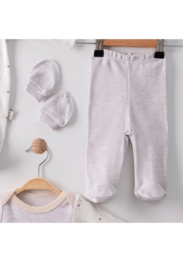 3 Ay Ayıcık Detay Tulumlu Erkek Bebek 5'li Set Kahverengi