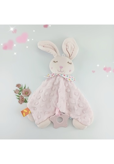 Flybuy Tükürük Tavşan Pembe Havlu Bebek Havlusu Lf