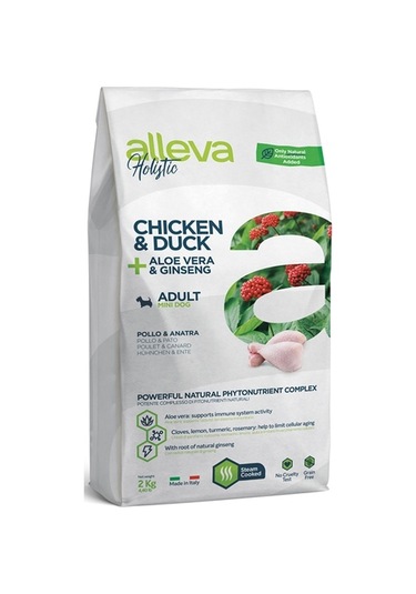 Alleva Holistik Tahılsız Tavuklu Ördekli Mini Irk Yetişkin Köpek Maması 2 KG