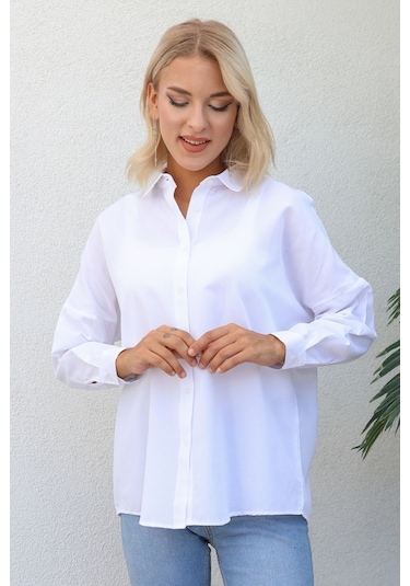 Nurneva Basic Model Gömlek Beyaz-beyaz Beyaz