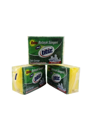 Titiz Oluklu Bulaşık Süngeri 3 Adet