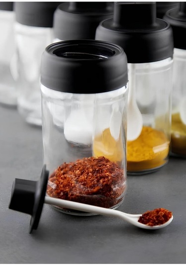 Kendinden Kaşıklı Baharatlık 6 Adet ŞEffaf