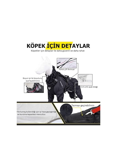 Fonksiyonel Fermuarlı Tulum Rüzgarlık Yağmurluk Köpek Kıyafeti