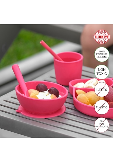 Babychefs Silikon Bebek Beslenme Seti 6 Parça-pembe