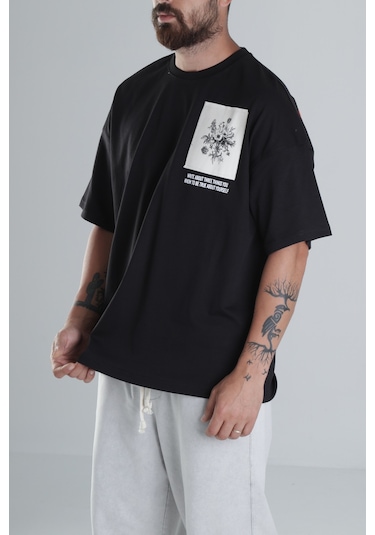 Cocopelli Halı Desenli Siyah Tasarım T-shirt Coc1493 Siyah