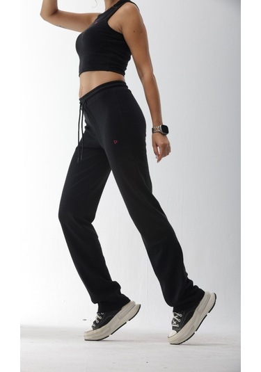 Kaşkorse Siyah Fitilli Eşofman Altı Siyah