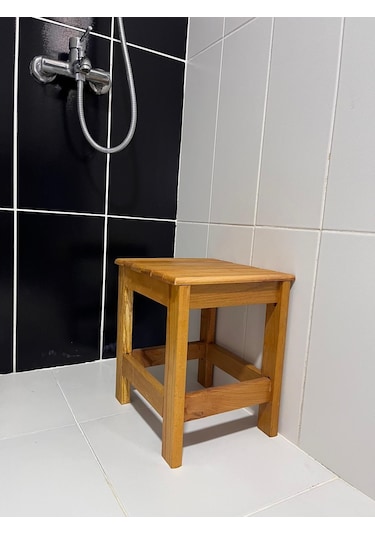 Kayın Ahşap Banyo Tabure 49 Cm Kayın