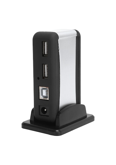 Yuntech01 7 Port Usb 2.0 Hub Dikey Tipi, 100-240v Geniş Voltaj, Hızlı Veri Transferi 480mbps , Akıllı Şarj, İngiliz Standartı, Aşırı Yük Koruması
