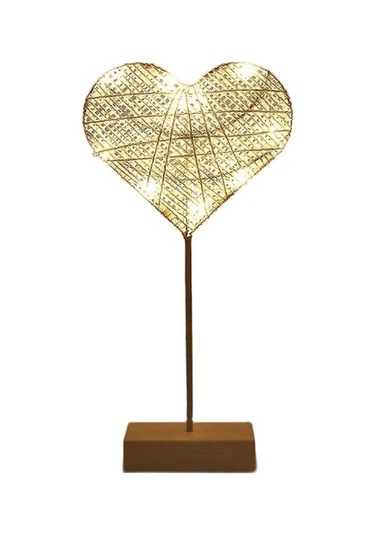 Agoodshop Lambalar Masa Lambası Pil Powered Kalp Şekli Başucu Işık Masası Lambası Led Noel Dekoratif Lamba