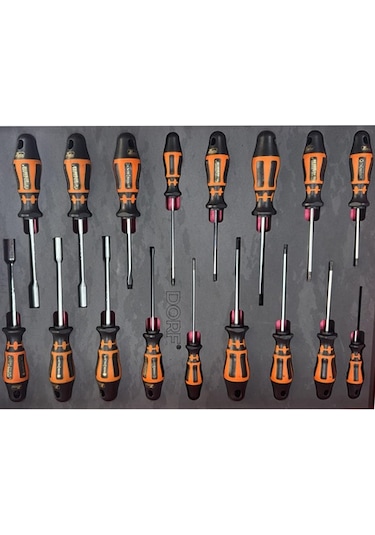 Dorf 17 Parça Tornavida Seti Dolu Eva Seti Takım Arabası İçeriği 55,5cm X 41cm