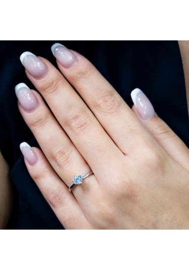 0.50 Karat E Renk Pırlanta Vintage Tektaş Yüzük - Hrd Sertifikalı