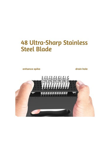 Cbtx 48-pin Et Gevşetici Saplı Paslanmaz Çelik Et Yumuşatıcı Biftek İğnesi Mutfak Aletleri Siyah