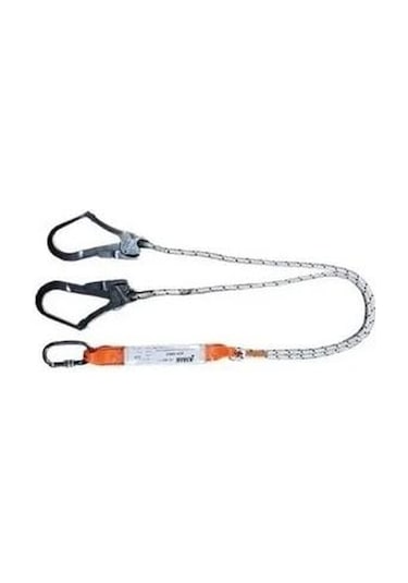 Karam Ka341 Çift Kol Şok Emicili Lanyard Statik Halatlı Karabinalı Büyük Kancalı