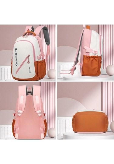 Maoyaya Red Ve Mavi Renkli Junior High School Students Backpack, Cute Schoolbag Travel Bag Red