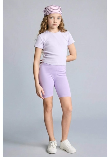 Defacto Kısa Boy Tayt Kız Çocuk B5591a826hspr252 Mor-pr252
