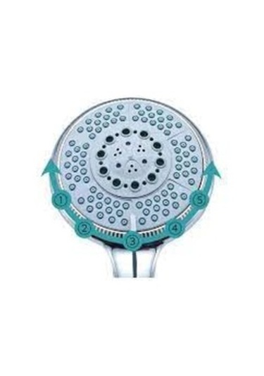 Lgq 5 Fonksiyonlu Büyük Başlı El Duşu Duş Başlığı - Farklı Krom