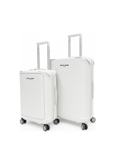 Pierre Cardin Orta Ve Kabin Boy 2'li Set %100 Polipropilen Valiz Beyaz 04pc7090 Beyaz