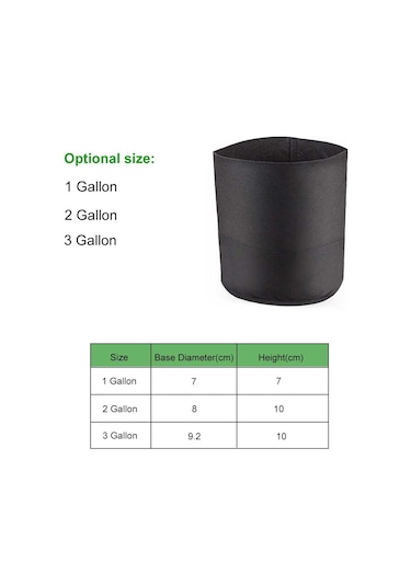Neevoyu 3 Galon 5'li Paket Siyah Dikişsiz Oto Kumaş Bitki Yetiştirme Çantası - İç Ve Dış Mekan, Bahçe, Sebze, Bitki Gelişimi İçin Isı Ve Soğuk Koruma