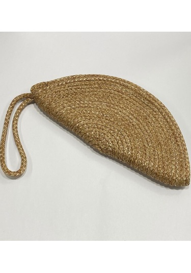 Clutch Çanta / El Çantası / Ay Model / Portföy Çanta Hasır Bej