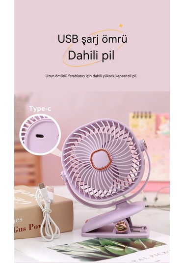 Jian Fan Masaüstü Usb Klip Fan Beyaz